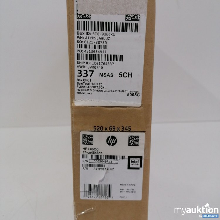 Artikel Nr. 399868 Artikel Nr. 399868: HP Laptop 17-cn4548nz, Intel Core 5 120U Processor 2, 512GB Solid, State Drive, 16GB SODIMM DDR4 SDRAM Windows