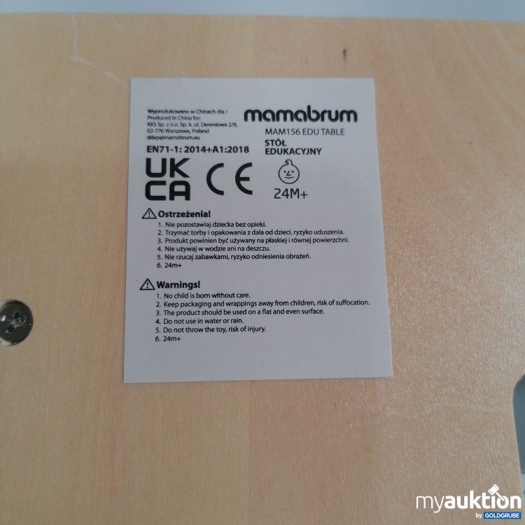 Artikel Nr. 442868: Mamabrum MAM156 EDU TABLE, mit Fußerhöhungen zum Anschrauben 