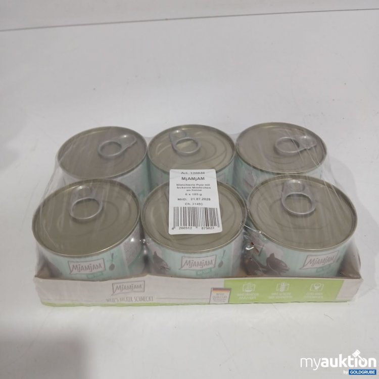 Artikel Nr. 952869: Mjam Mjam Katzenfutter 6x185g blanchierte Pute mit leckeren Möhrchen an Sosss