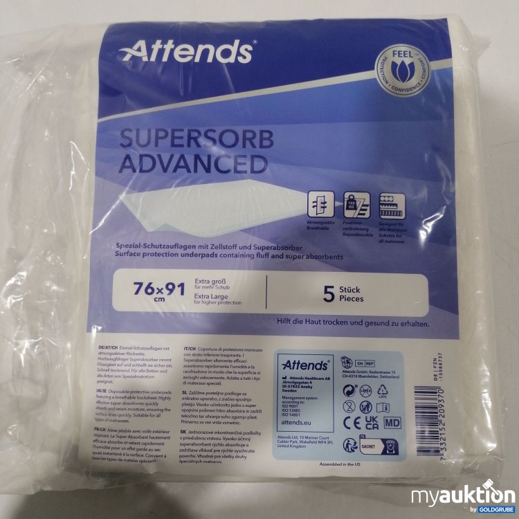 Artikel Nr. 898870: Attends Supersorb Advanced Spezial-Schutzauflagen  76x91cm 5Stk