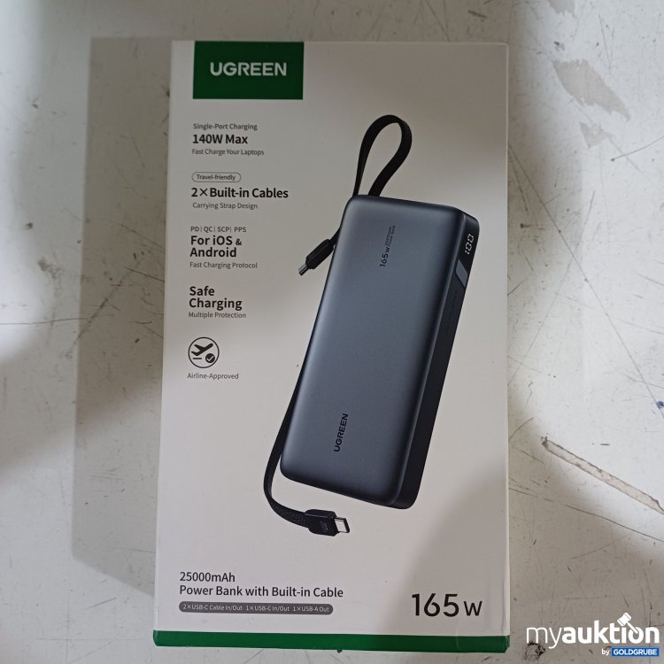 Artikel Nr. 986870 Artikel Nr. 986870: UGREEN PowerBank mit Built-In-Cable, 25000mAh