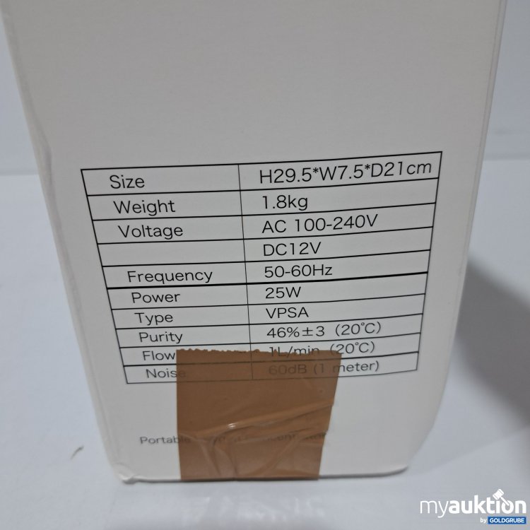 Artikel Nr. 815871 Artikel Nr. 815871: Portable Oxygen Generator Sauerstoffkonzentrator, AC 100-240V, 50~60 Hz