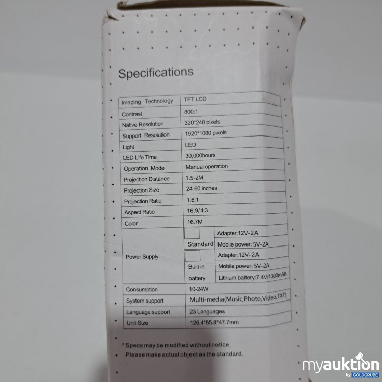 Artikel Nr. 815872 Artikel Nr. 815872: LED Mini Projektor F1 weiß 320*240 Pixel