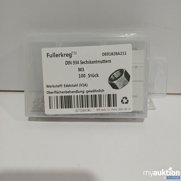 Artikel Nr. 894872: Fullerkreg DIN 934 Sechskantmuttern M3 100Stk.