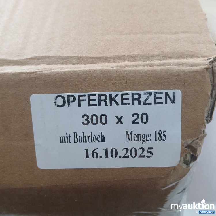 Artikel Nr. 980872: Opferkerzen 300x20 mit Bohrloch 185 Stk 