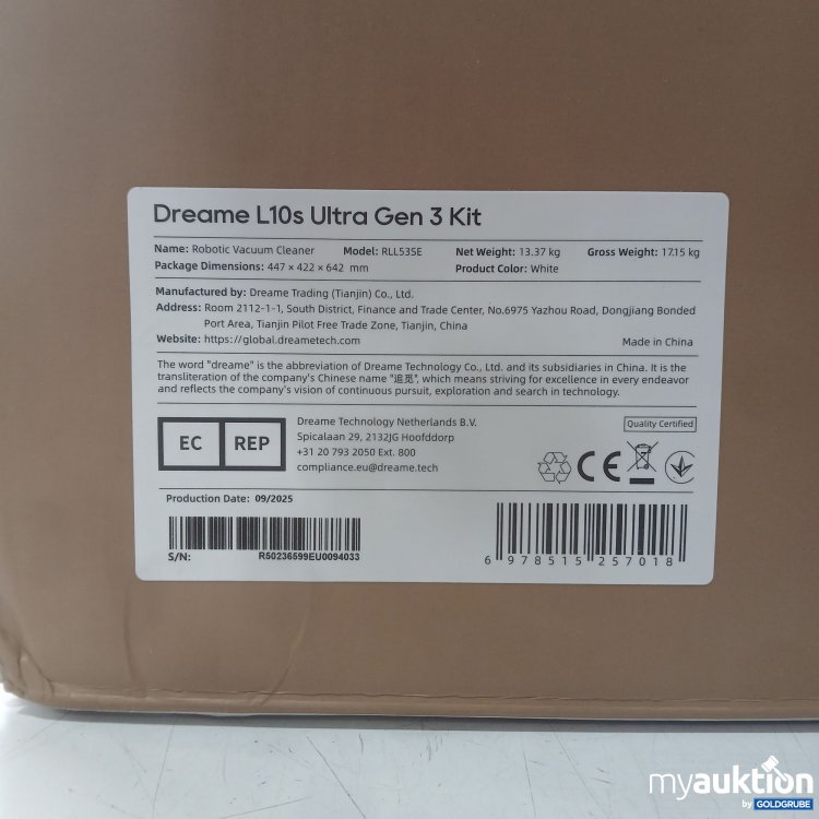 Artikel Nr. 983872 Artikel Nr. 983872: Dreame L10s Ultra Gen 3 Kit Serial.No. R50236599EU0094033