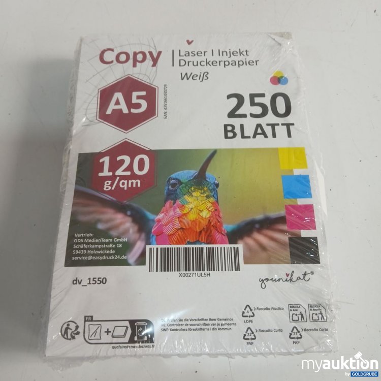 Artikel Nr. 919873: Copy Druckerpapier A5 250 Blatt