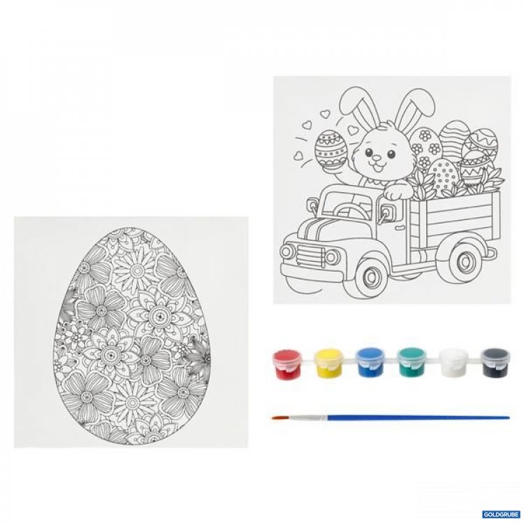 Artikel Nr. 922873: Malset Leinwand DIY Ostern, 8tlg, 2/s, ca.15x15cm