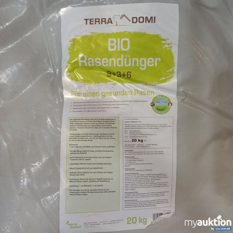 Artikel Nr. 986873: Terra Domi Bio-Rassendünger 9+3+6, 20kg