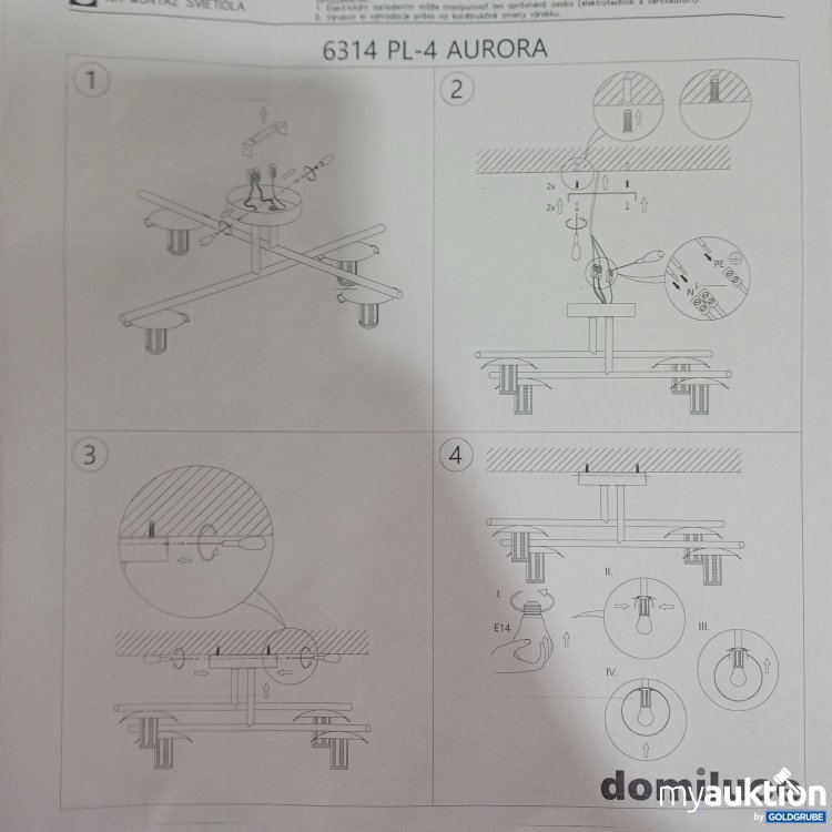 Artikel Nr. 446874 Artikel Nr. 446874: Domiluce Deckenlampe, Gold, ca.50x50