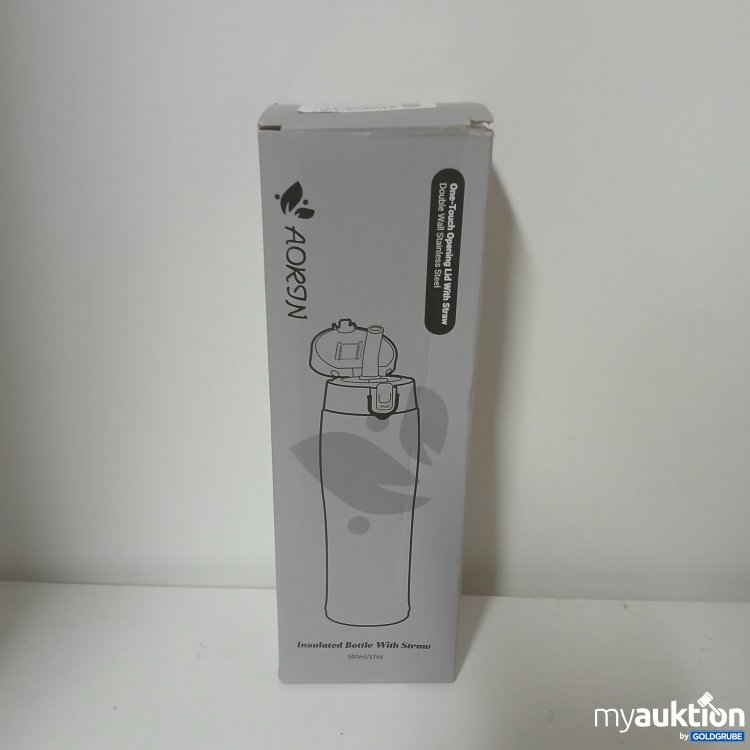 Artikel Nr. 917874: Aorjn Dark Green Insulated Bottle With Straw 500ml