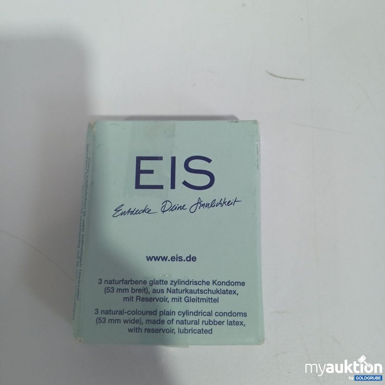 Artikel Nr. 840875 Artikel Nr. 840875: Eis 3 naturfarbene glatte zylindrische Kondome 53mm breit