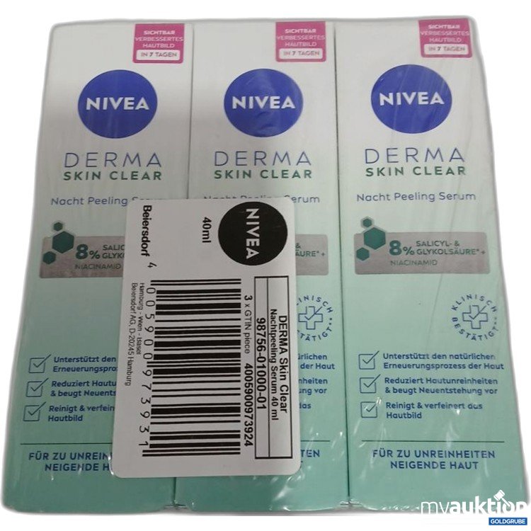 Artikel Nr. 918876: NIVEA Derma Skin Clear Nacht Peeling Serum 3x 40 ml