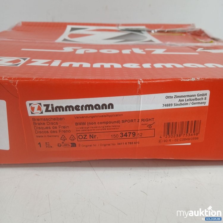 Artikel Nr. 992876 Artikel Nr. 992876: Sportz Zimmermann Bremsscheiben BMW 150.3479.52