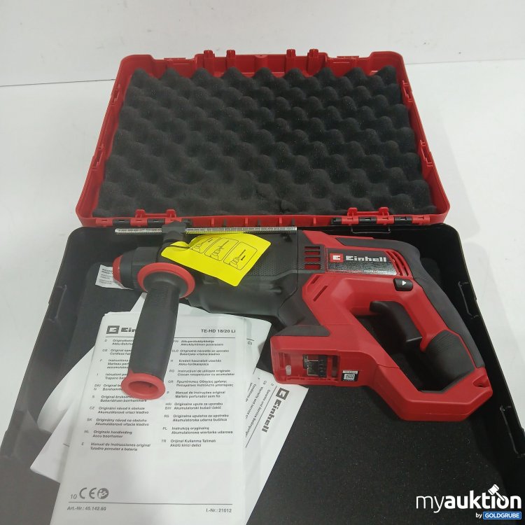 Artikel Nr. 956877: Einhell Akku-Bohrhammer TE-HD 18/20 Li-Solo 45.142.60 