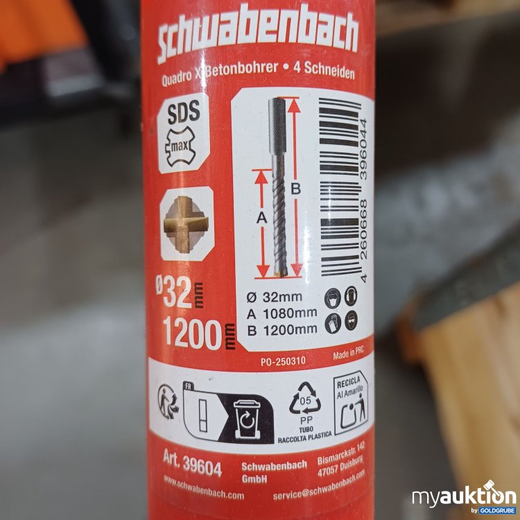 Artikel Nr. 986877 Artikel Nr. 986877: Schwabenbach Quadro X Betonbohrer 4 Schneiden, 120cm