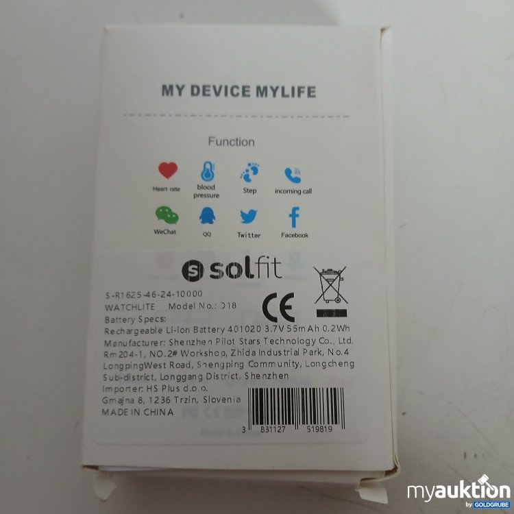Artikel Nr. 824878: Smart Fitnessband  Solfit 