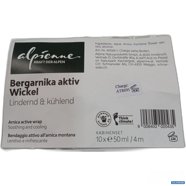 Artikel Nr. 957878: Alpinne Kraft des Alpen Bergarnika aktiv Wickel Lindernd & Kühlend 10x50ml