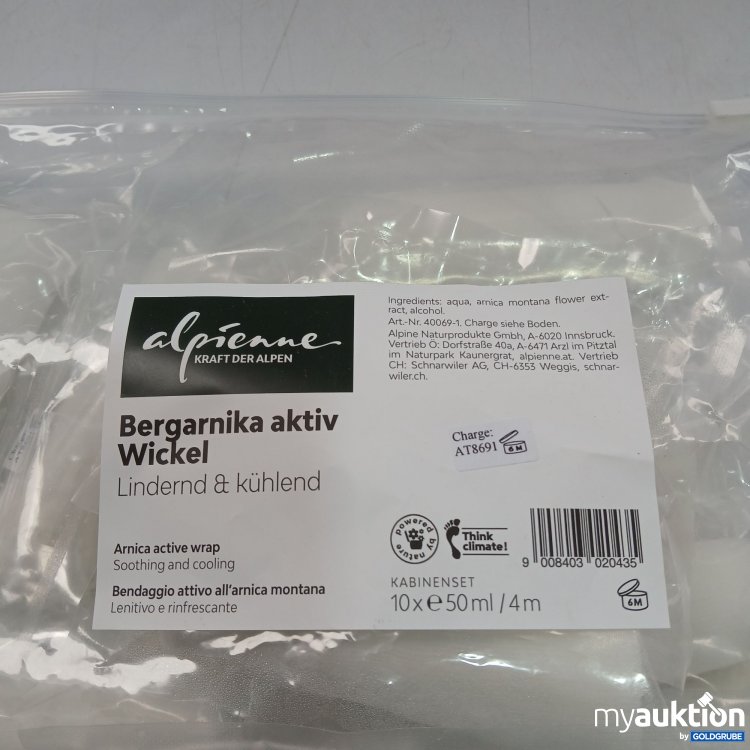 Artikel Nr. 957878: Alpinne Kraft des Alpen Bergarnika aktiv Wickel Lindernd & Kühlend 10x50ml