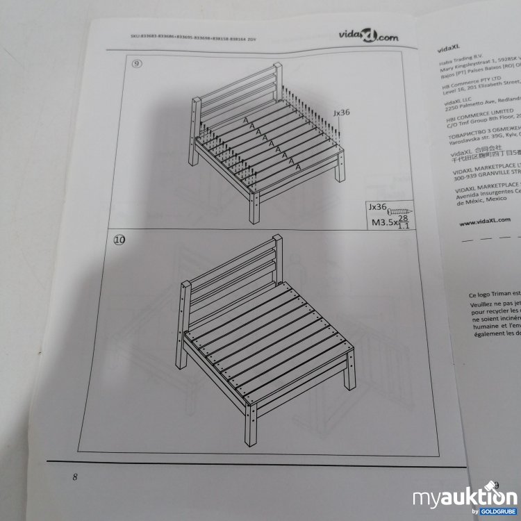 Artikel Nr. 438879 Artikel Nr. 438879: Vida Xl Sessel Holz mit Stoffauflage grau
