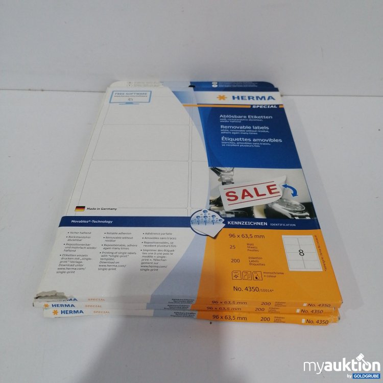 Artikel Nr. 832879: Herma Ablösbare Etiketten 4350,  96x63.4 mm, 3 Pkg. 
