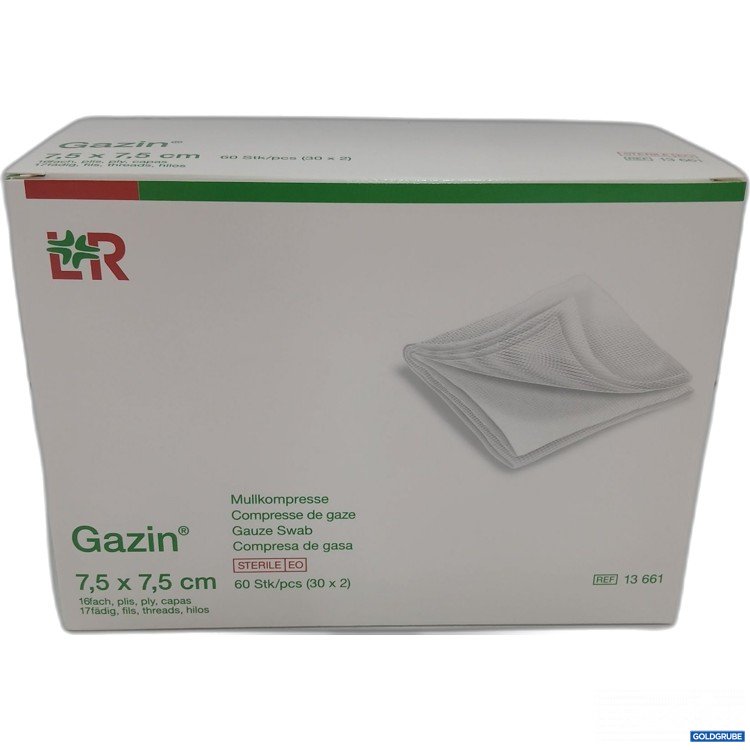 Artikel Nr. 980879 Artikel Nr. 980879: LR Gazin 7,5x7,5cm Mullkompresse 60Stk