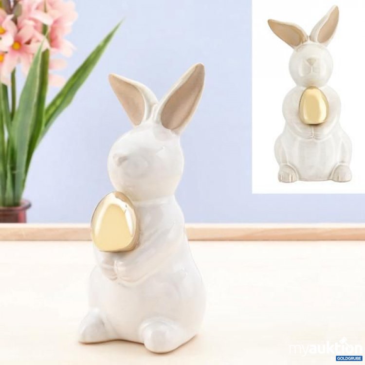 Artikel Nr. 922880: Hase mit goldenem Ei, klein, ca.13cmH