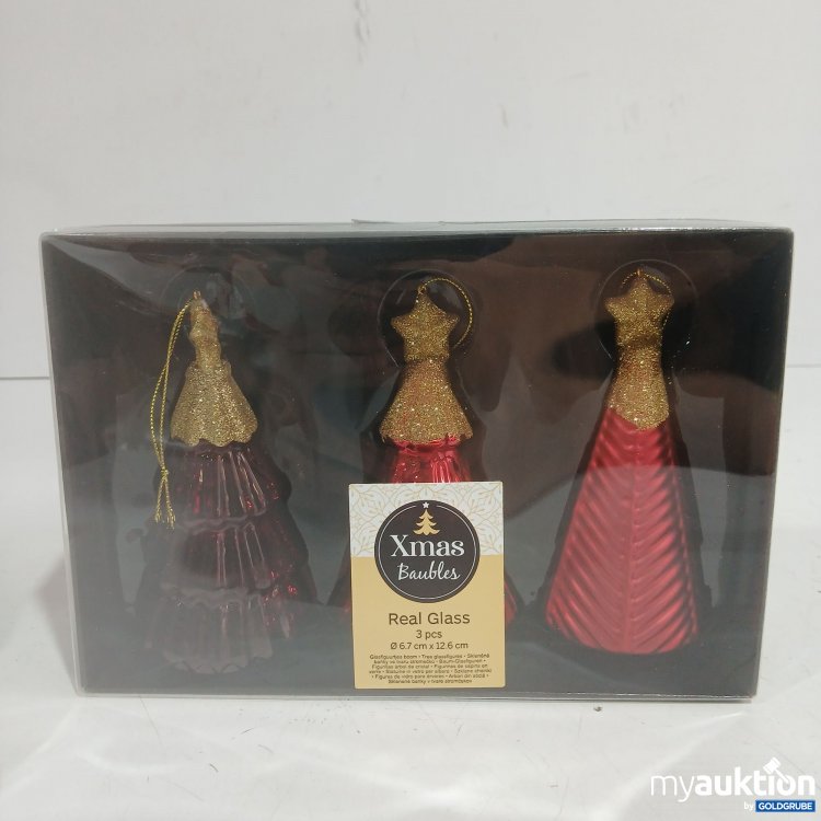 Artikel Nr. 939880 Artikel Nr. 939880: Xmas Baubles Real Glass 3Stk ø6,7 x 12,6cm
