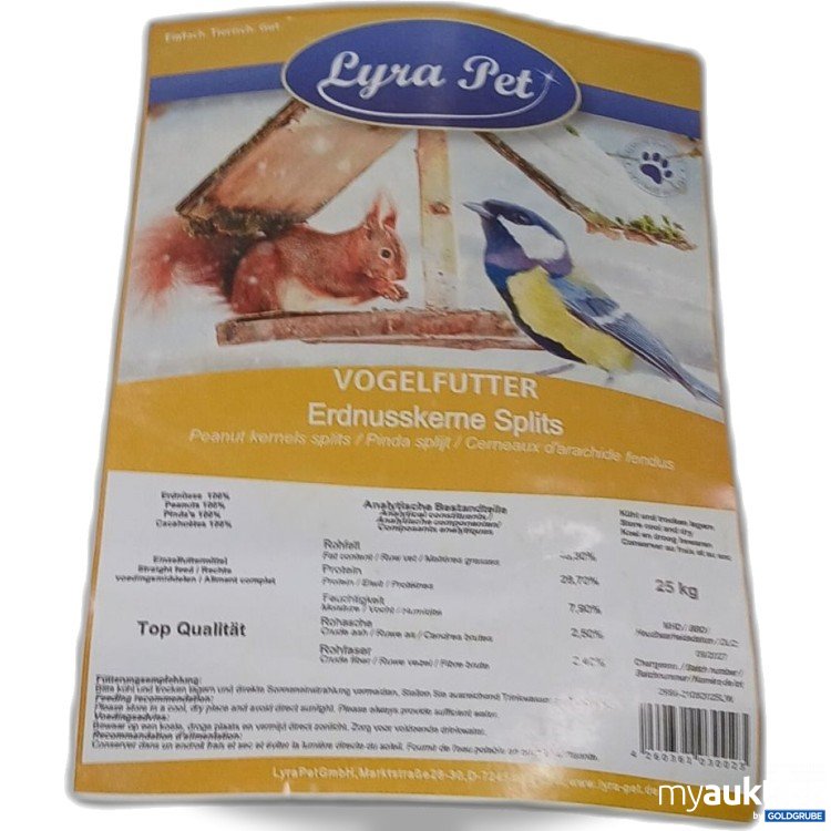 Artikel Nr. 951881: Lyra Pet Vogelfutter Erdnusskerne Splits 25Kg