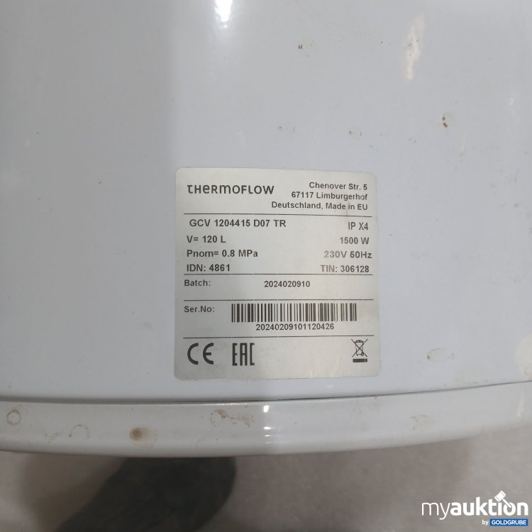 Artikel Nr. 468882 Artikel Nr. 468882: Thermoflow Boiler 120L GCV1204415 D07 TT