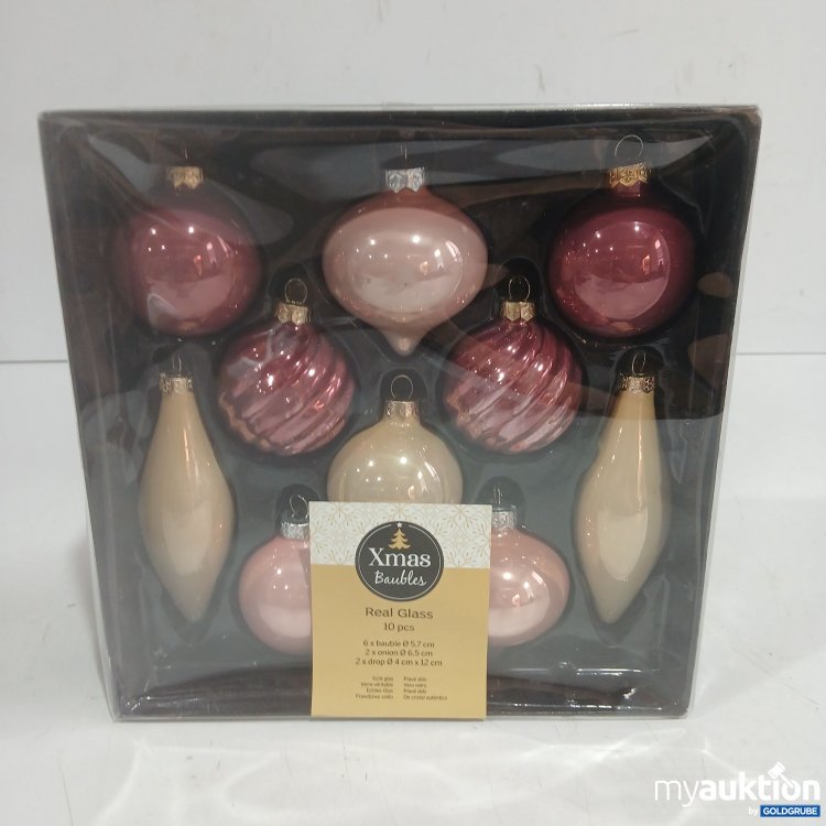 Artikel Nr. 939882 Artikel Nr. 939882: Xmas Baubles Real Glass 10Stk verschiedene Größen