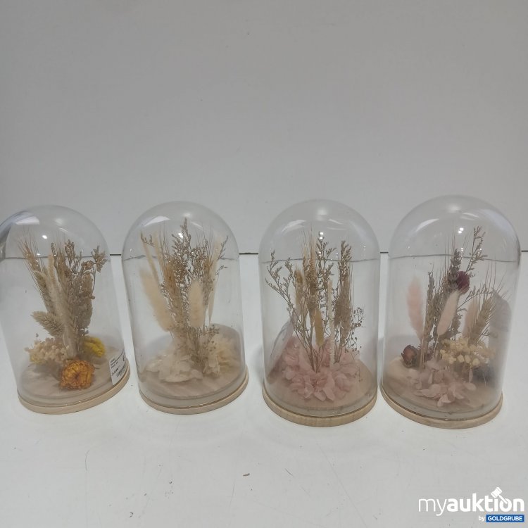 Artikel Nr. 921883: Diverse Trockenblumen in Glas 21cm  4 Stk 