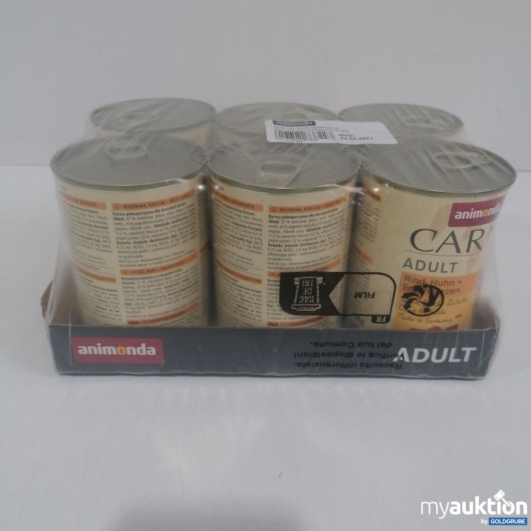 Artikel Nr. 851884: Animonda Carny Adult Katzenfutter Rind, Huhn und Entenherzen 6x400g