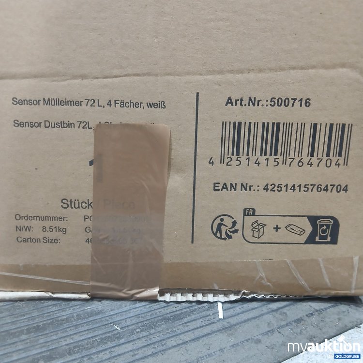Artikel Nr. 978884: Ribelli Sensor Mülleimer 72L 4Fächer 500716 