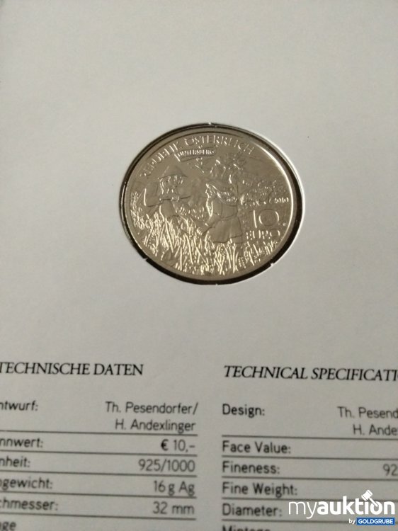 Artikel Nr. 396885 Artikel Nr. 396885: 10 Euro Silbermünze