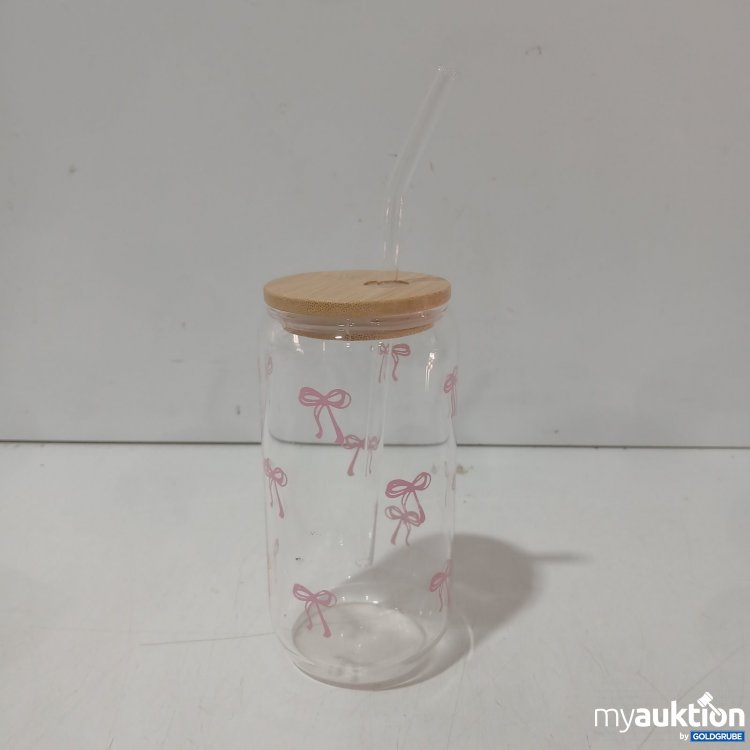 Artikel Nr. 467886 Artikel Nr. 467886: Trinkbecher aus Glas mit Holzdeckel und Strohhalm
