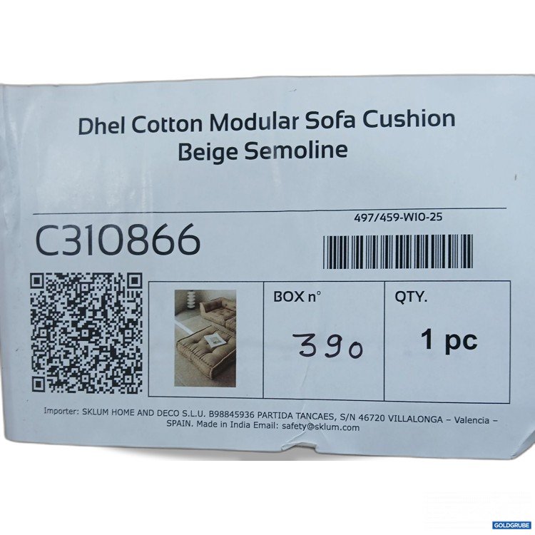 Artikel Nr. 899886: Sklum Dhel Cotton Modular Sofa Cushion Beige Semoline C310866 