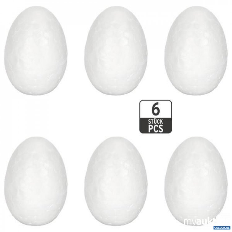 Artikel Nr. 922886: Osterei, Styropor, DIY, weiß, 6er Set, 4x6cm