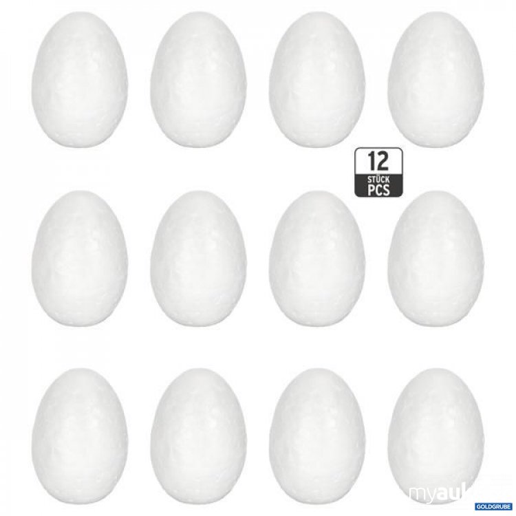 Artikel Nr. 922887: Osterei, Styropor, DIY, weiß, 12er Set, 4x5,5cm