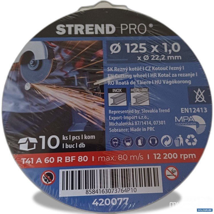 Artikel Nr. 986888: Strend Pro Trennscheibe  Ø125x1,0mm, Bohrung:Ø22,2mm, 10Stk