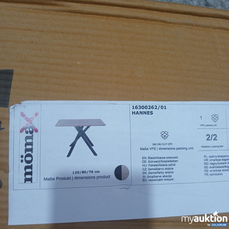 Artikel Nr. 955889: Mömax Tisch "Hannes" schwarz/akaziefarben 16300262/01 