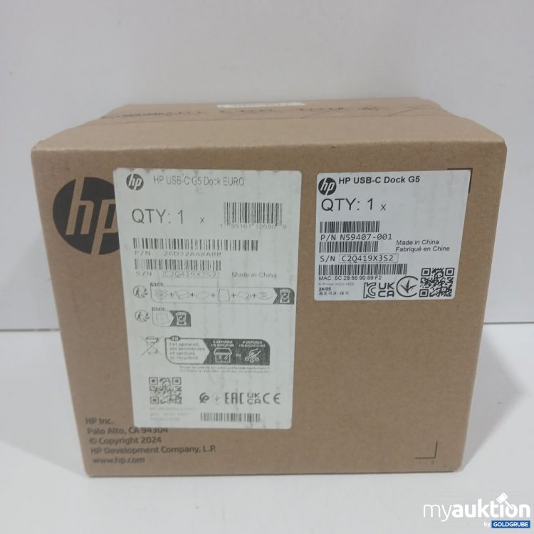 Artikel Nr. 441890 Artikel Nr. 441890: HP USB-C G5 Dockingstation