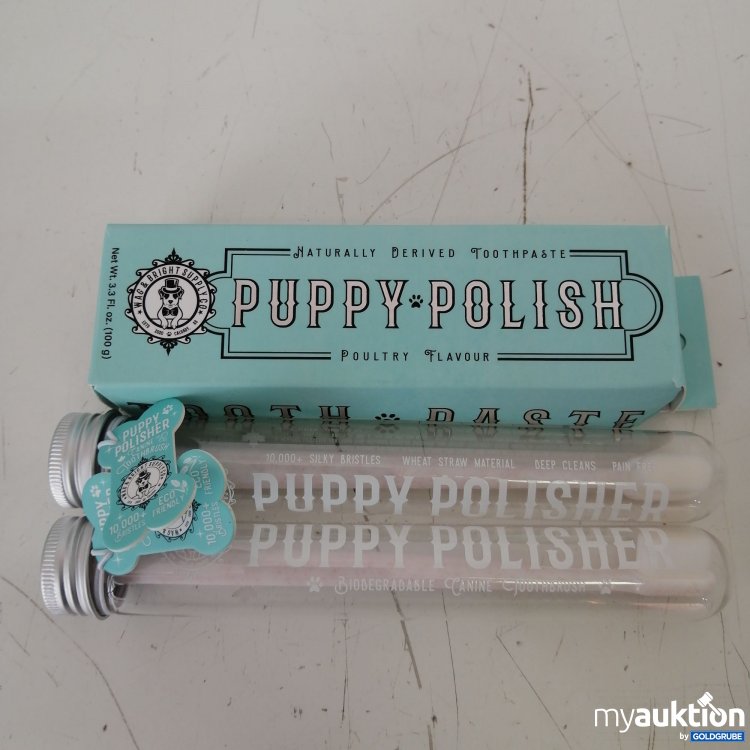 Artikel Nr. 426891: Puppy Polish Zahnpasta + 2 Zahnbürsten für Tiere 