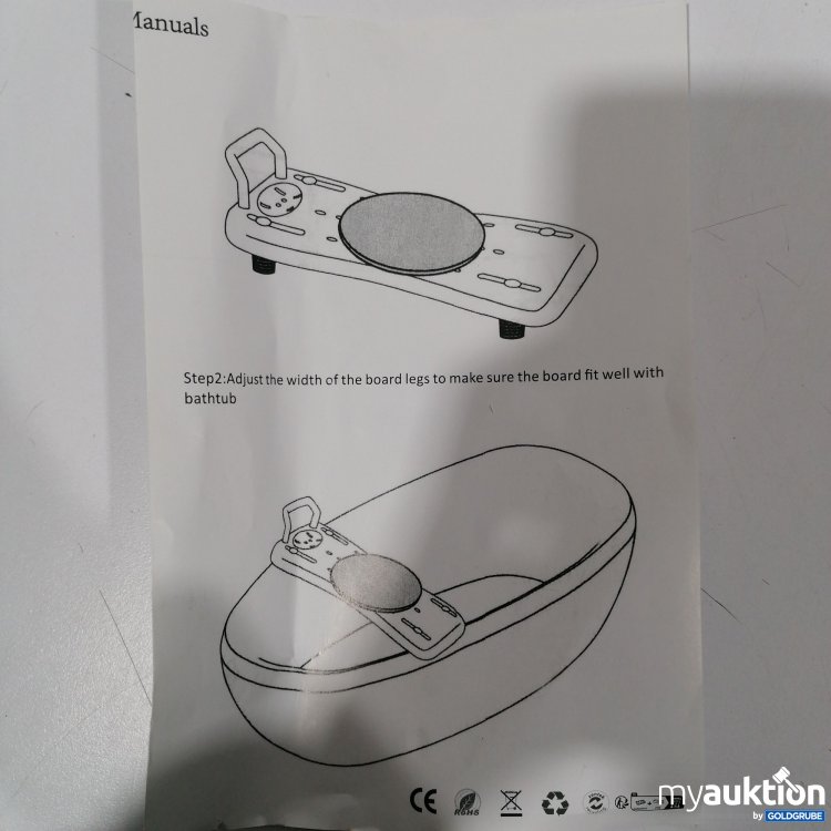 Artikel Nr. 898891: Bathtub seat plate with turntable red handrail 