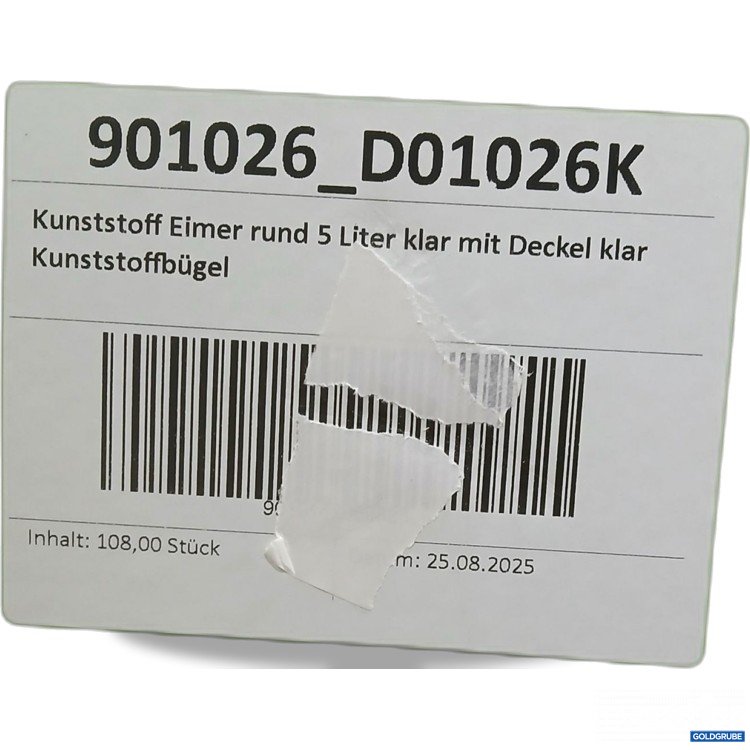 Artikel Nr. 899891: Kunststoff Eimer rund 5L klar mit Deckel 108Stk 