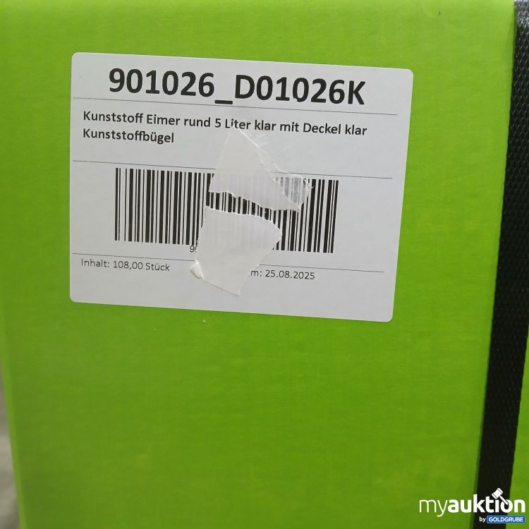 Artikel Nr. 899891: Kunststoff Eimer rund 5L klar mit Deckel 108Stk 