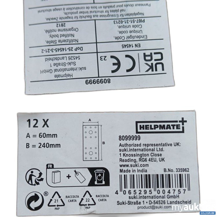 Artikel Nr. 963891: HELPMATE 8099999
12x 
240x60mm