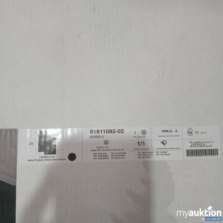 Artikel Nr. 970891 Artikel Nr. 970891: MX Logistika Doris II Dunkelgrau 81811092-02 130x60x0.3cm 2 Stk