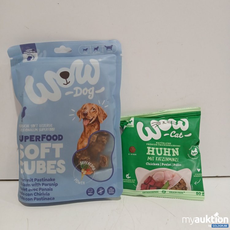 Artikel Nr. 470892: Wow Dog 150g Soft Cubes Huhn mit Pastinake, 50g Katzenminze mit Huhn
