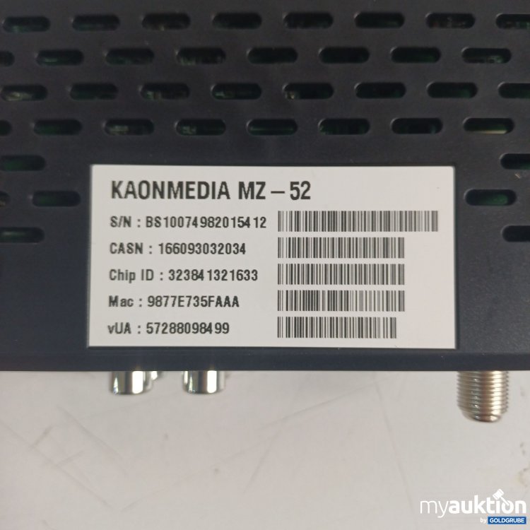 Artikel Nr. 987892 Artikel Nr. 987892: Kaonmedia MZ-52 Satellitenreceiver mit Kabel und Fernbedienung, Schwarz